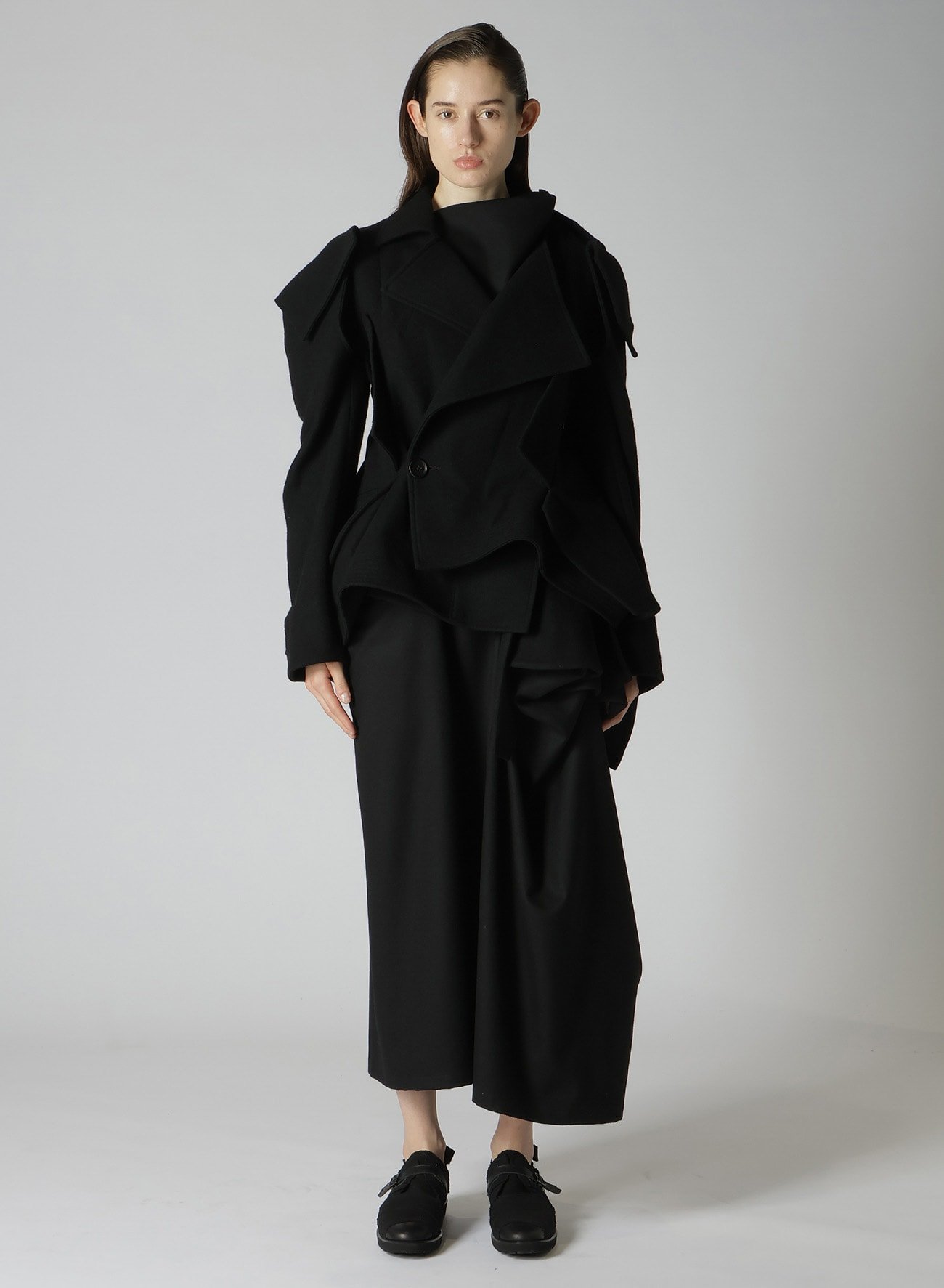 1/16 FLANNEL 3D SLV ASYMMETRY COAT(XS Black): Vintage｜Special