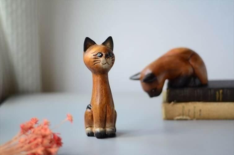 フランス 木製 猫 オブジェ ヴィンテージ インテリア