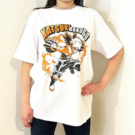 僕のヒーローアカデミア 爆豪 Tシャツ(ホワイト) Mサイズ アパレル
