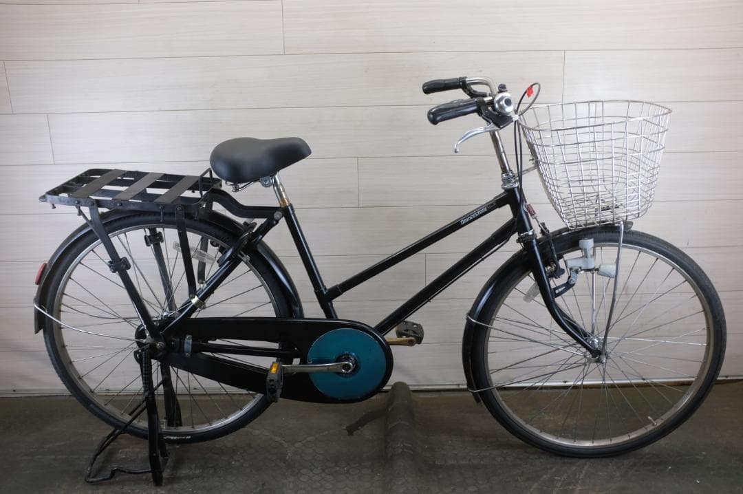 良品★ブリヂスト製　軽快車　26インチ　シングル　オートライト 自転車 前後オートライト 軽快車 ALLight U マットダークグリーン