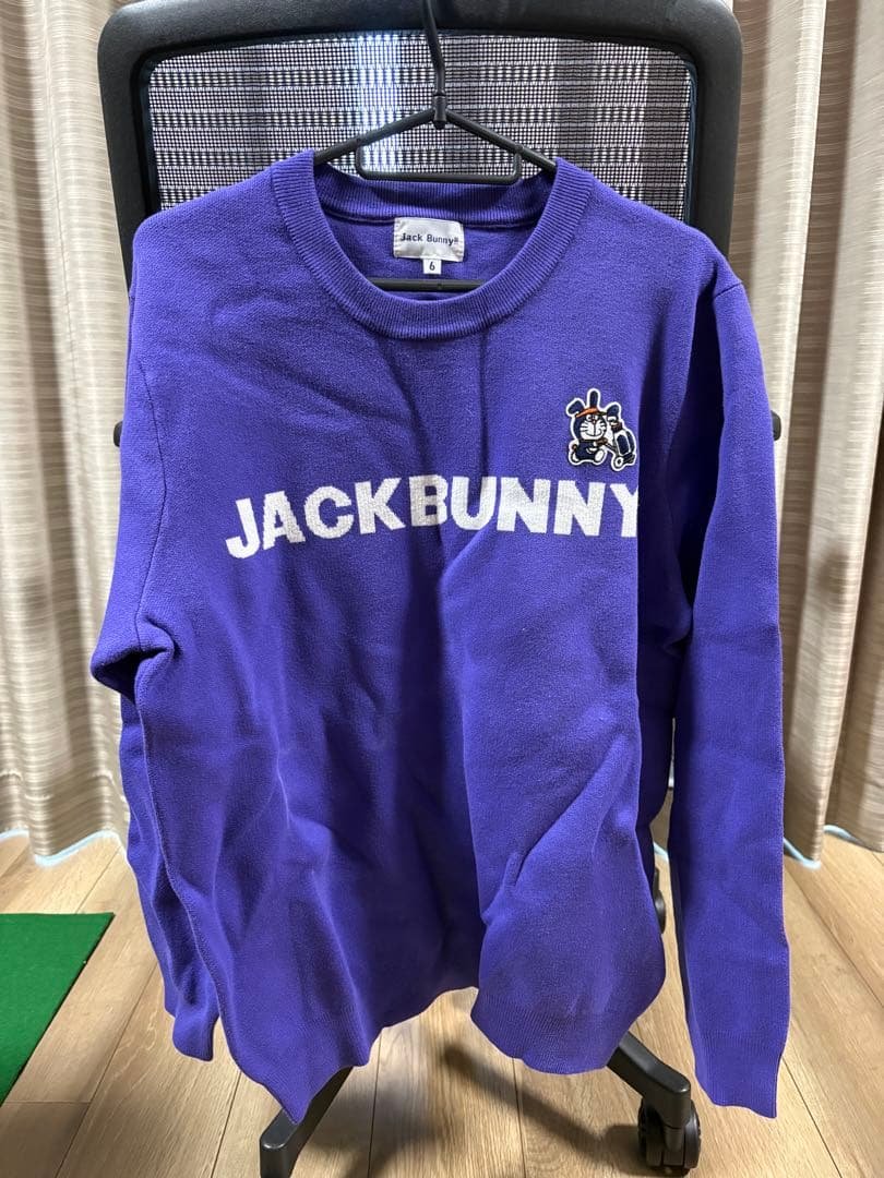 Jack Bunny!! ドラえもん 紫色 セーター サイズ6 ジャックバニーJACK BUNNY×ドラえもん ネイビー ニット 4サイズM Jack