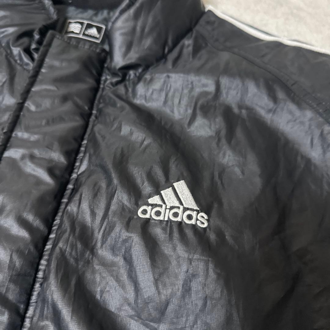 adidas GOLF 中綿ベスト ハイネック ジップアップ ロゴ 刺繍 黒