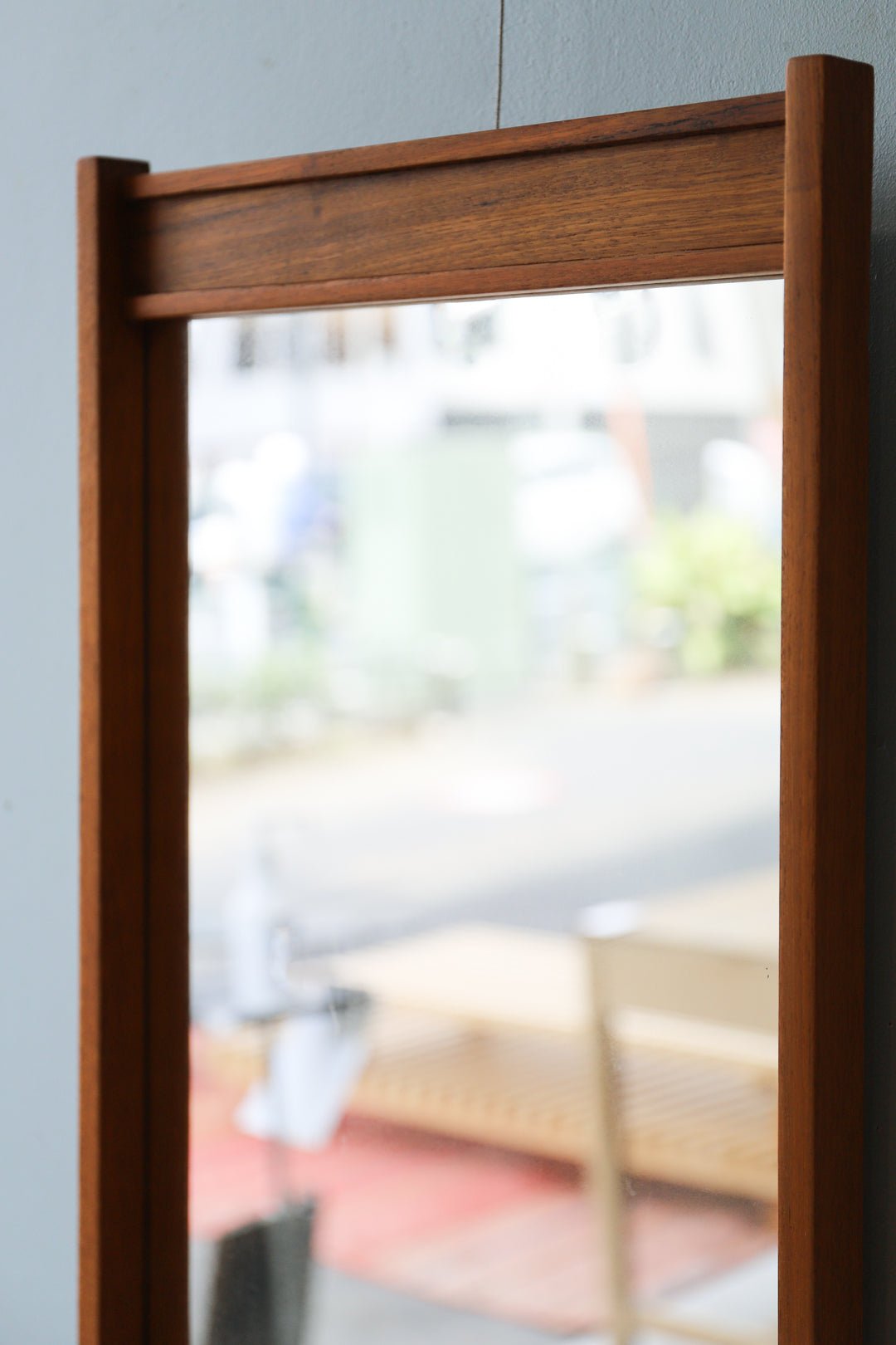 デンマークヴィンテージ ウォールミラー チーク材 壁掛け鏡 北欧